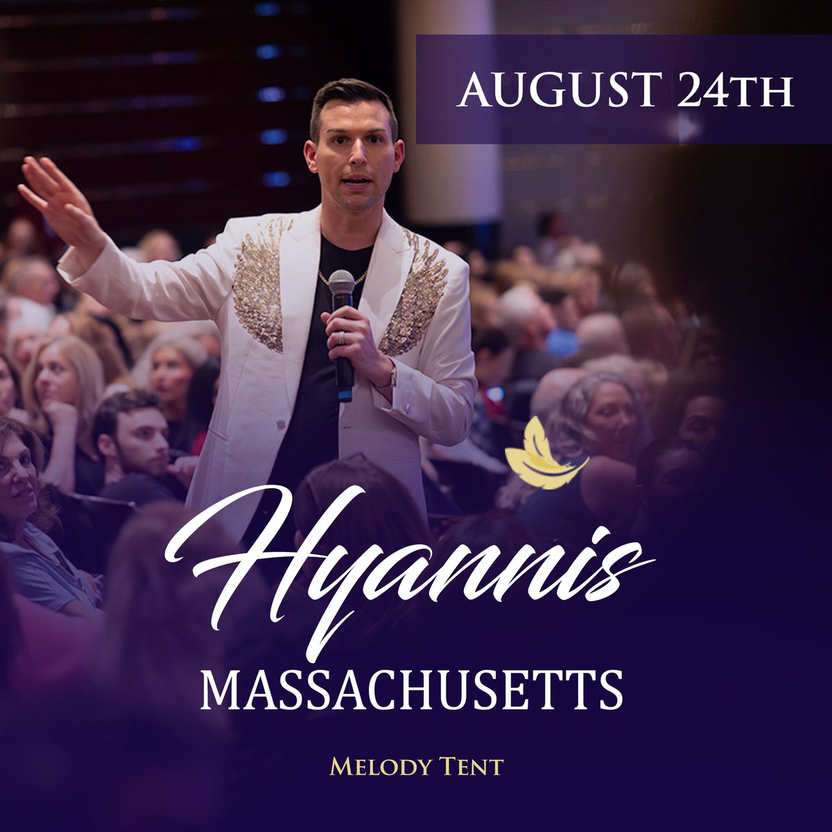 🌟 Cape Cod, prepare for a night to remember. Join Matt Fraser at The Melody Tent on August 24th and experience LIVE psychic readings. This special event in Hyannis is not to be missed. Tickets are selling fast, secure yours at MeetMattFraser.com