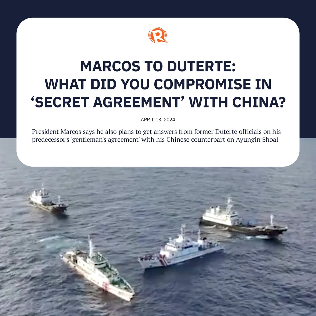 President Ferdinand Marcos Jr. has several questions for former president Rodrigo Duterte on his “gentleman’s agreement” on Ayungin Shoal with China, among them, why he kept it a secret to the Filipino people. trib.al/Vh5bRdt