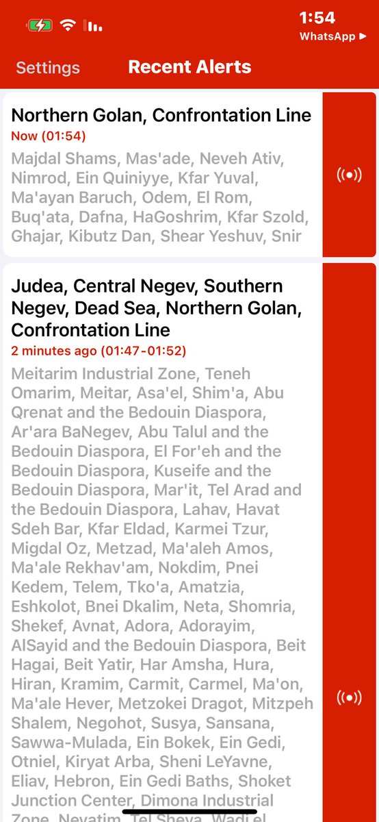 talschneider's tweet photo. Attack on Israel through the red alert map. 5 minutes before 2am, in Israel https://t.co/aigdFNP8CA