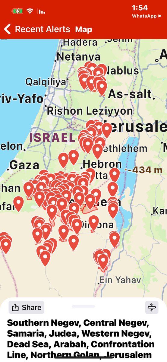 talschneider's tweet photo. Attack on Israel through the red alert map. 5 minutes before 2am, in Israel https://t.co/aigdFNP8CA