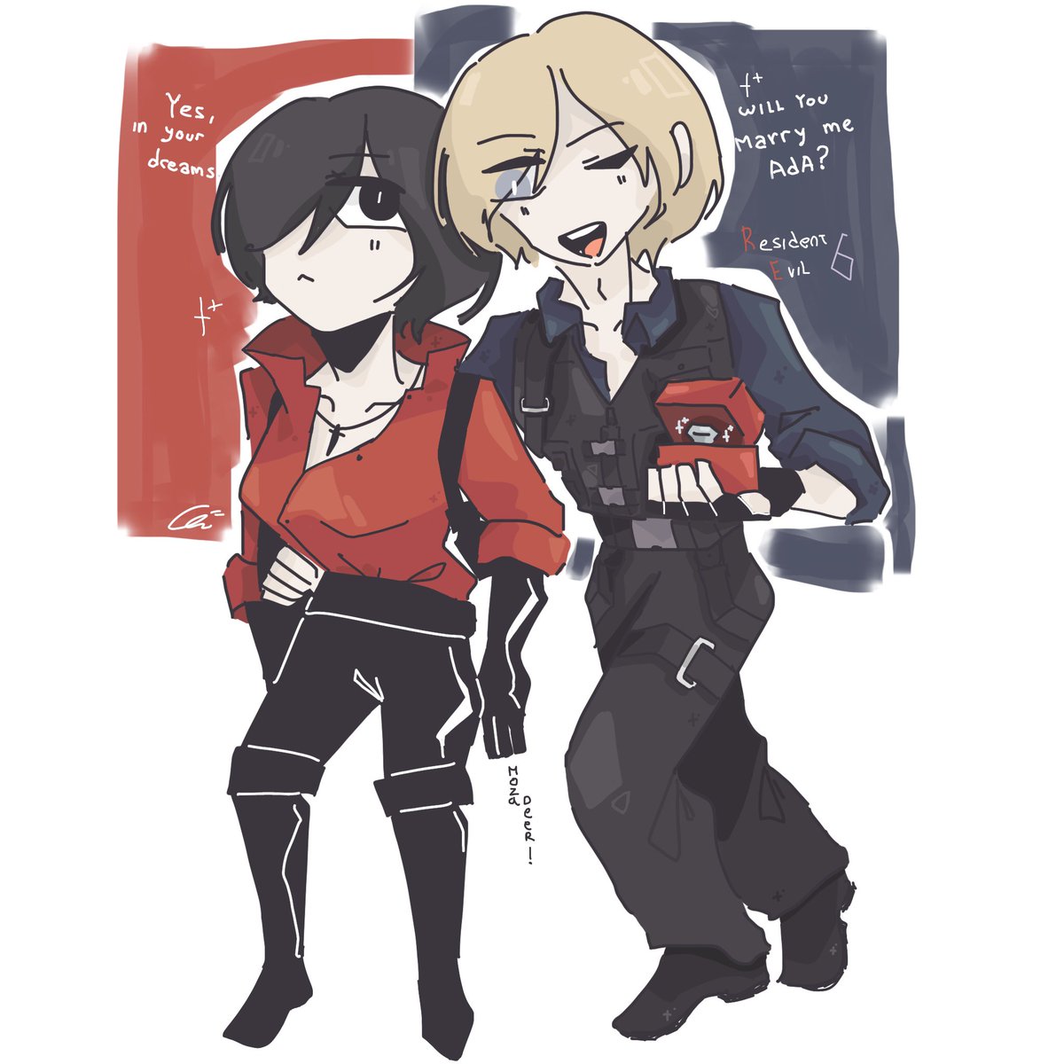 MozaDeer's tweet photo. #AeonAngstWeek
VII - Free day!
• nuuu, cant believe it aeon angst week is ended already 😭 it was nice meeting with Resident Evil fans / Aeon fans here. Hoping there’s more of this QwQ thanks Velo! @aeonluvs for hosting this :33
#Aeon #AdaWong #LeonKennedy #REBHFun https://t.co/GBnft259Oq
