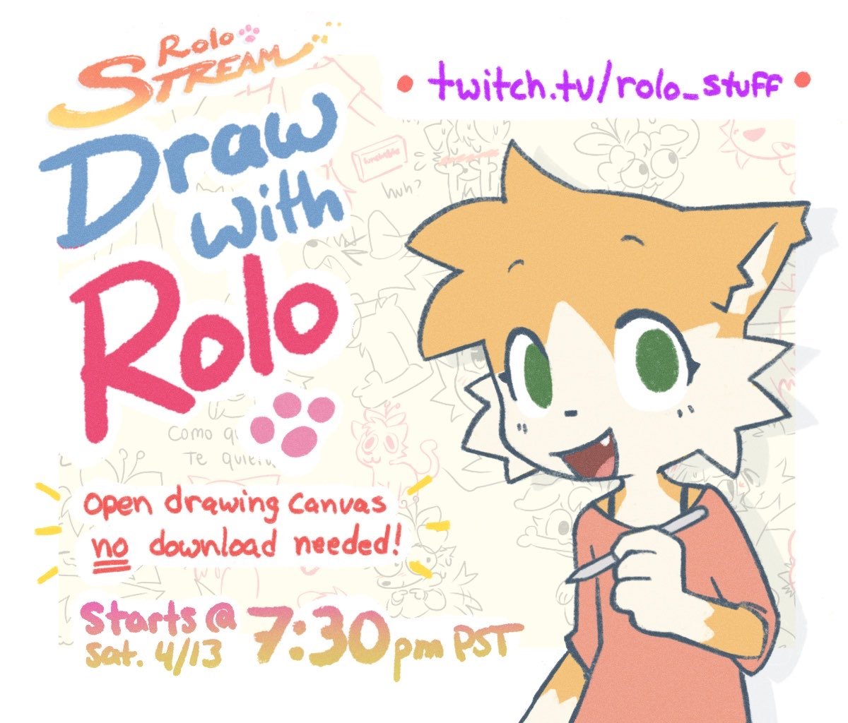 ⭐WANNA DRAW WITH ME ON STREAM?⭐ Check out tonight's stream and I'll invite you to an open doodling session on an open canvas!! Lets hold some drawing challenges and do some free dooding together :3 I'll be giving out details on how to join on stream!! ✨starts @ 7:30pm pst✨