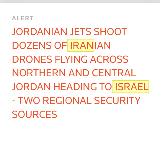 Jordanië schiet tientallen Iraanse drones onderweg naar Israël uit de lucht