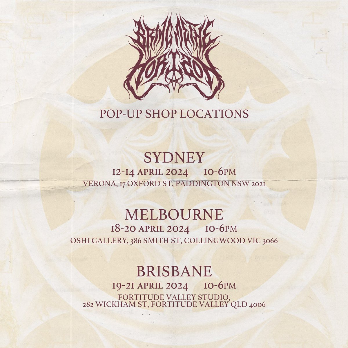 We've got a busy week ahead with the @bmthofficial pop-up at OSHI 💜🤘 @GTSewell will be up north at the Brisbane venue all week