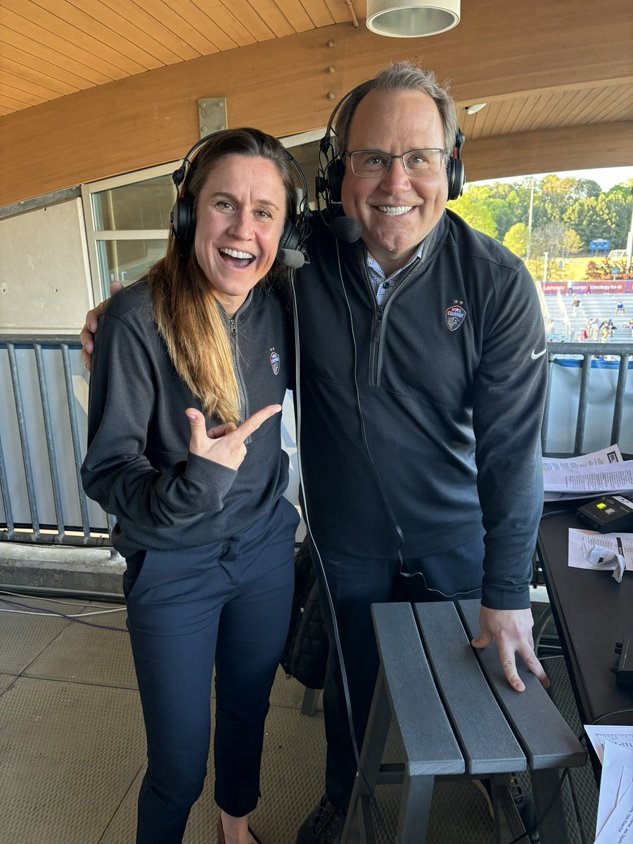 On the call at the @TheNCCourage game with this legend @DeanCLinke #DreamTeam