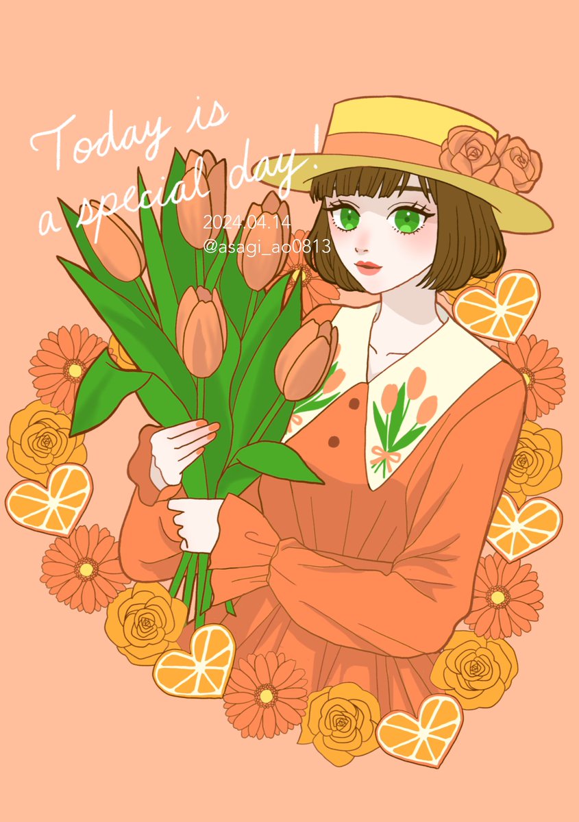 Today is a special day🧡

#オレンジデー
#春の創作クラスタフォロー祭り
#絵柄が好みっていう人にフォローされたい