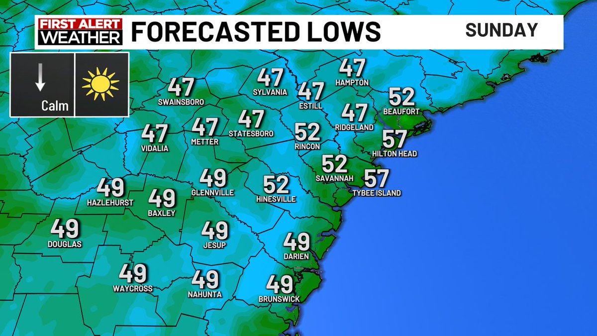 Tomorrow should be the coolest morning we'll see over the next week. #sundaymorning #savannahga