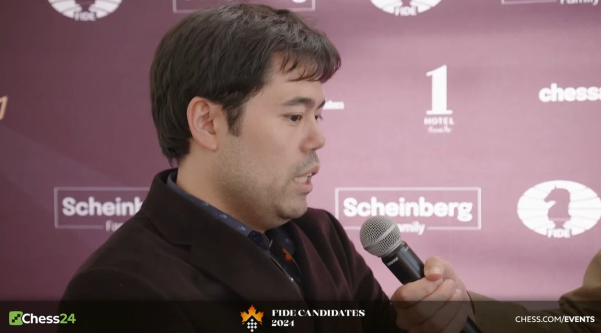 'If I lose, that's life. If I win, that's great,' says @GMHikaru after beating Caruana. 'The critical moment was after this [25.]Re3 move, he used like 20+ minutes and I think it's because he missed this [25...]Nf4 [26.]h4.' #FIDECandidates