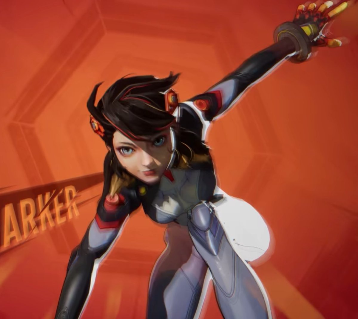 zunndokosamurai's tweet photo. マーベルスナップしてる友人から「このペニー・パーカーって子はスパイダーマンの娘さん？」と質問が。
答は「赤の他人」ですね。
別の世界のスパイダーガール。
14歳の彼女はプラグ・・・パイロットスーツを着て、暴走しそうな猫背ロボットに乗って戦うんですよ。
色々なつかしい設定のキャラですね。 https://t.co/cU3Wf7dhqm