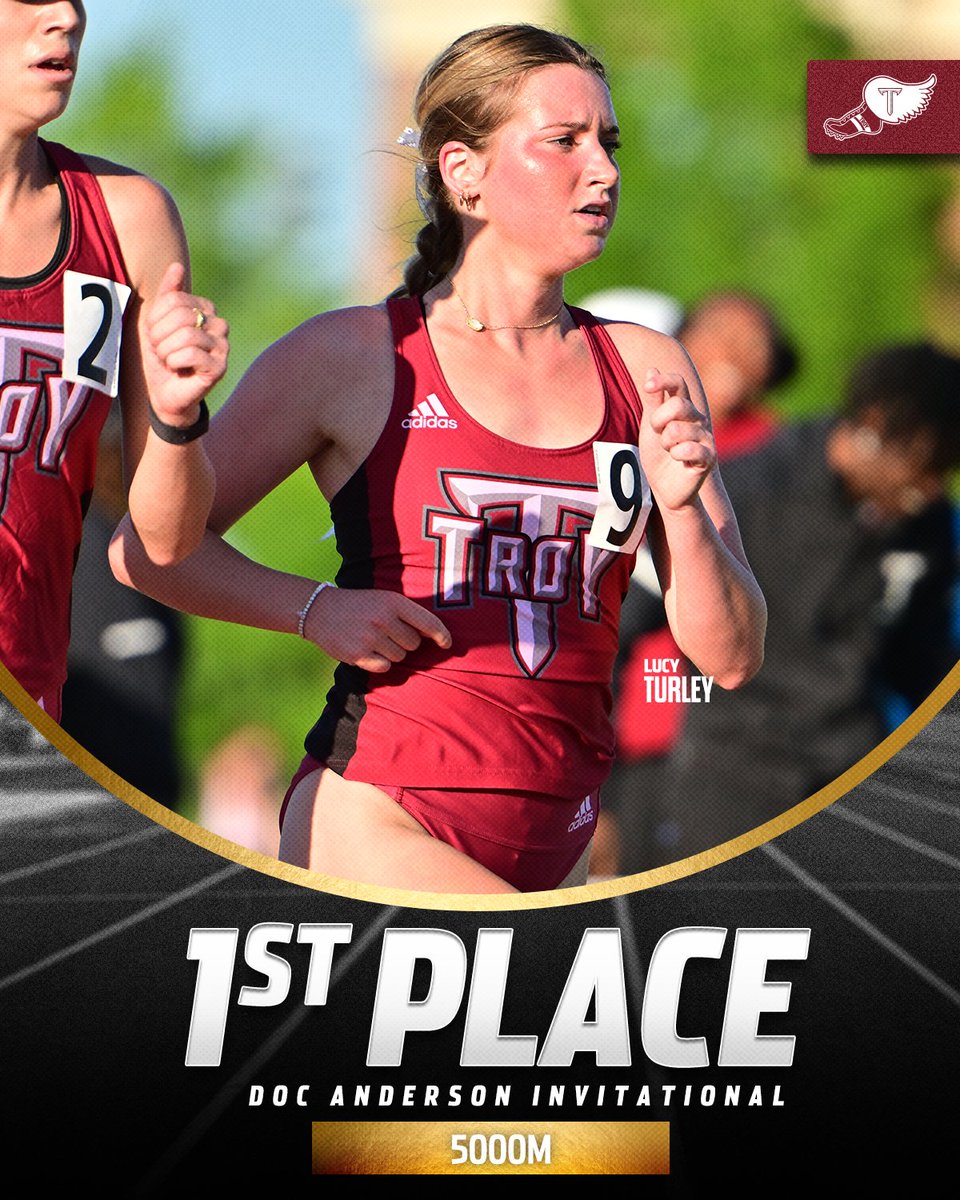 𝗗𝗜𝗦𝗧𝗔𝗡𝗖𝗘 𝗪𝗔𝗥𝗥𝗜𝗢𝗥. Lucy Turley takes home the top spot in the women's 5000m with a time of 19:00.04! #OneTROY⚔️