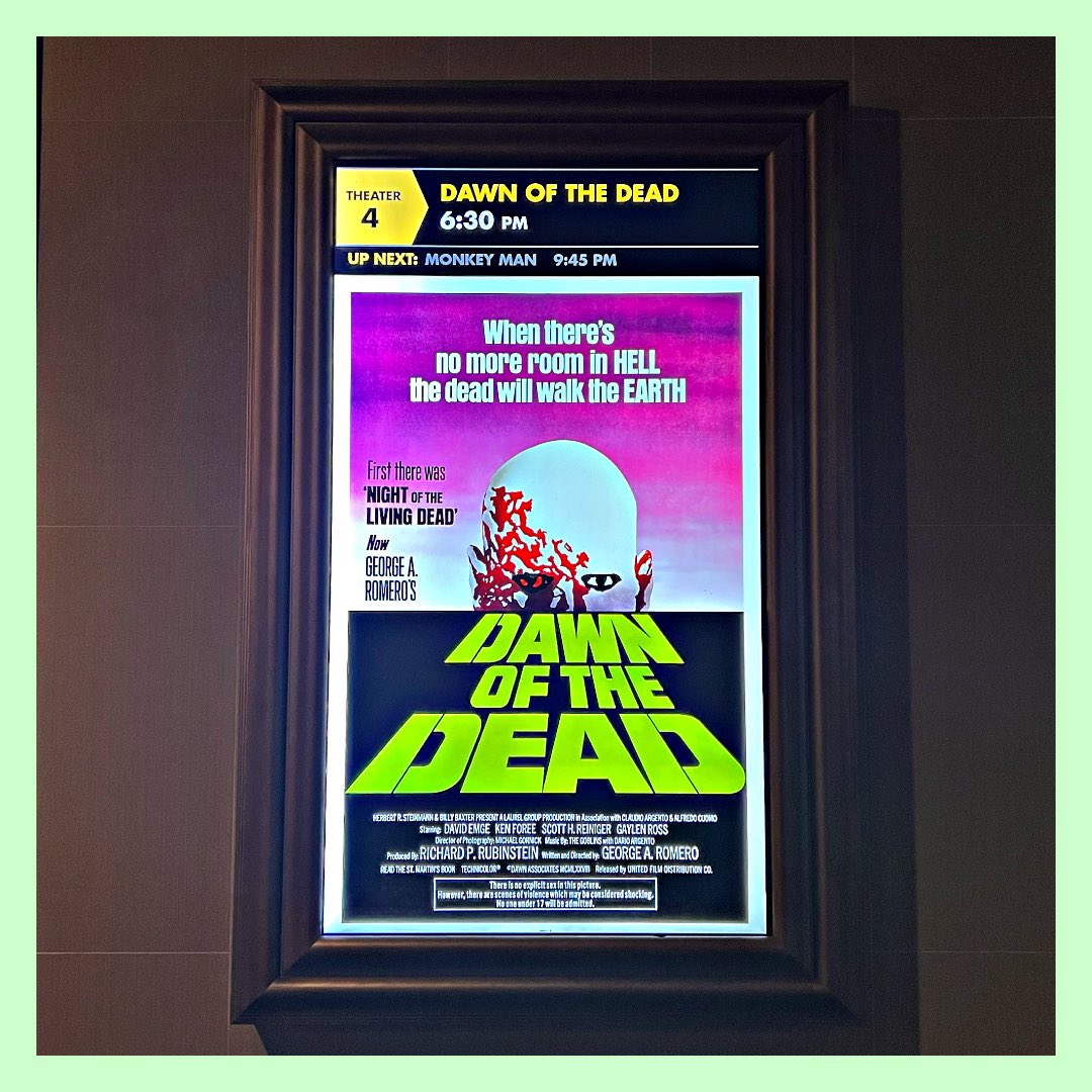Now Playing: Dawn of the Dead (1978)

@Fadingarcader is also here!!! 

#DawnOfTheDead 
#AlamoDrafthouse 
#MutantFam