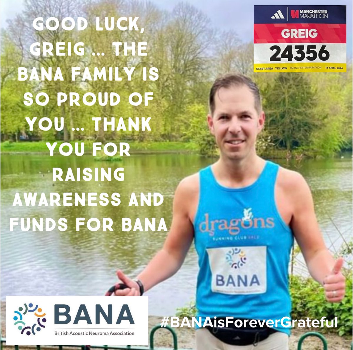 If you are in Manchester for the marathon, please give our @BANAUK fundraising hero, @GDFrankland , a cheer! Thank you, Greig 💙⭐️👏 #BANAisForeverGrateful If you would like to sponsor Greig, please go to > justgiving.com/page/greig-fra… #ThankYou 💙