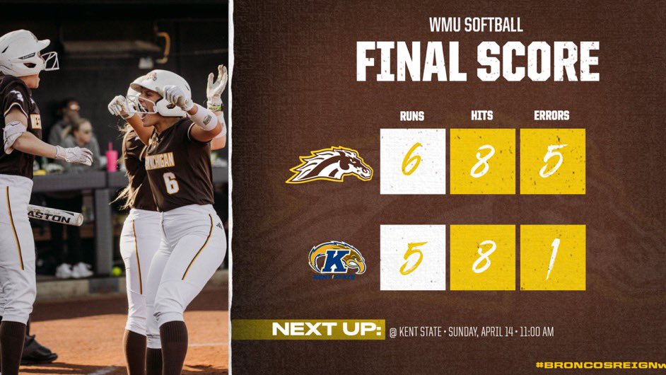 danbart3's tweet photo. That’s two more MAC series wins wrapped up on a Saturday for @WMUBaseball and @WMUSoftball … and three series wins in a row for both programs.  These two teams are on 🔥🔥 right now!

#BroncosReign🐎 https://t.co/7vrJ5TmNWk