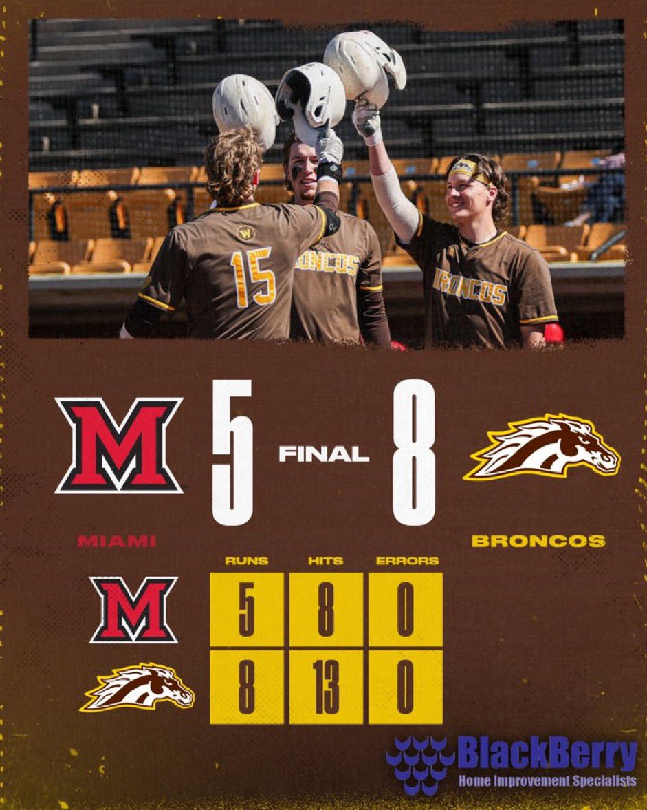 danbart3's tweet photo. That’s two more MAC series wins wrapped up on a Saturday for @WMUBaseball and @WMUSoftball … and three series wins in a row for both programs.  These two teams are on 🔥🔥 right now!

#BroncosReign🐎 https://t.co/7vrJ5TmNWk