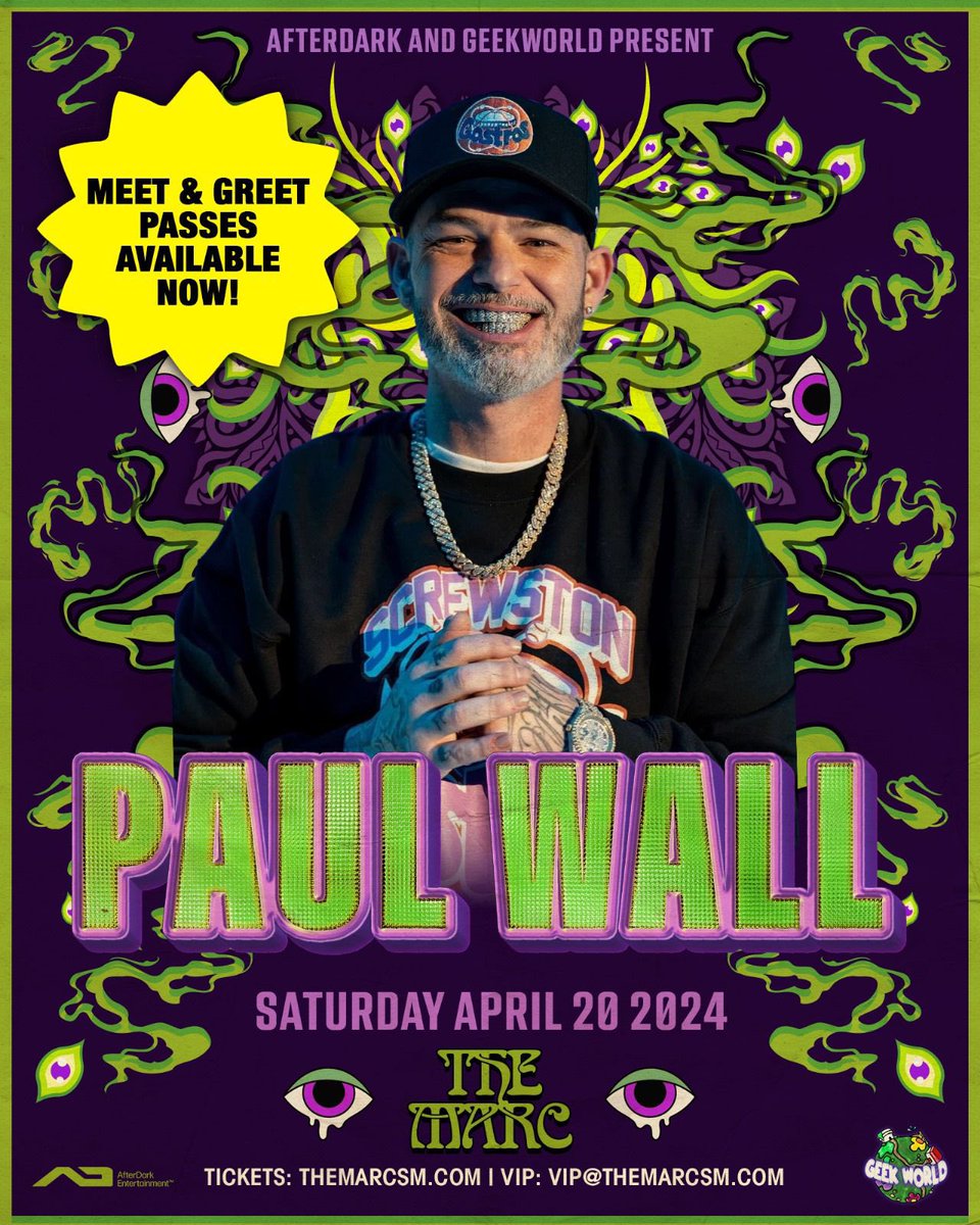 Catch the legendary @paulwallbaby 🤩 April 20th at The Marc💥 

Now with MEET & GREET passes available 🚨 

Grab a ticket and enjoy a banger of a set 🎧