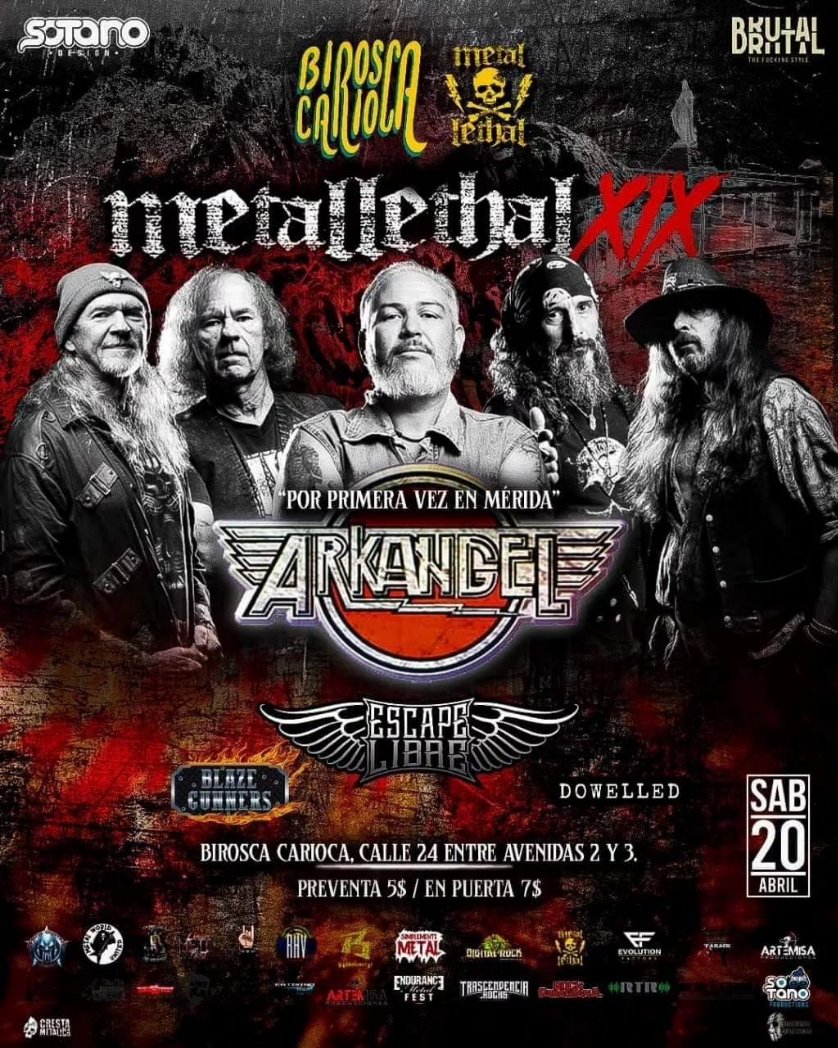 COMIENZA la cuenta REGRESIVA de la GIRA ARKANGEL "AETERNUS MMXXIV" a SOLO 5 DIAS del CONCIERTO en SAN CRISTOBAL y a 7 DIAS del CONCIERTO en MERIDA.

ARKANGEL por PRIMERA VEZ en los ANDES, se parte de la HISTORIA no dejes que te la CUENTEN, asiste y APOYA tus BANDAS.