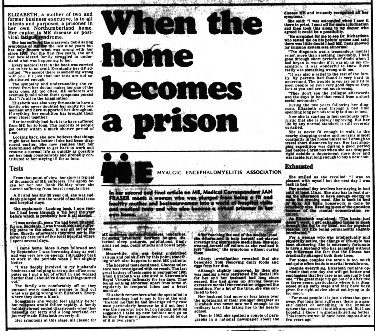 The second and final part of this report. 14th April 1987 - thirty-seven years ago today. #mecfs #cfsme #myalgicencephalomyelitis #myalgice #chronicfatiguesyndrome #cfs.