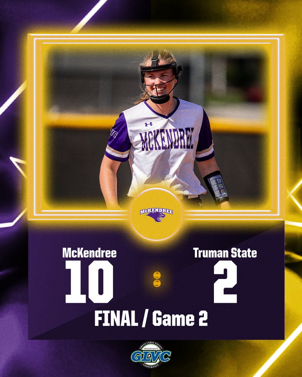 🐾🧹#GLVCsb SWEEP🧹🥎
@McKendreeSB handles Truman State for an unbeaten day, holding off the Bulldogs in game one and run-ruling TSU in the latter contest!

#BearcatsUnleashed #D2sb