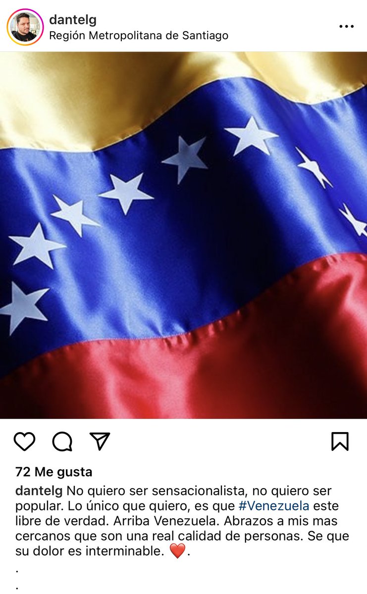 ¿Dante que pasó? En el 2019 apoyabas a los venezolanos con foto de bandera y todo: #TremendaHipocresia