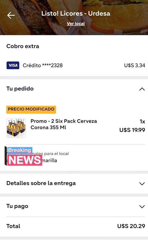 erwin_p10's tweet photo. Acabo de hacer una compra en promoción por @pedidosya y le cambian el precio y me cobran la diferencia si ellos no han quitado la promoción no es culpa de uno. Deberían respeta el precio por el cual se compra a quien reclamo https://t.co/CoAuj8DKch