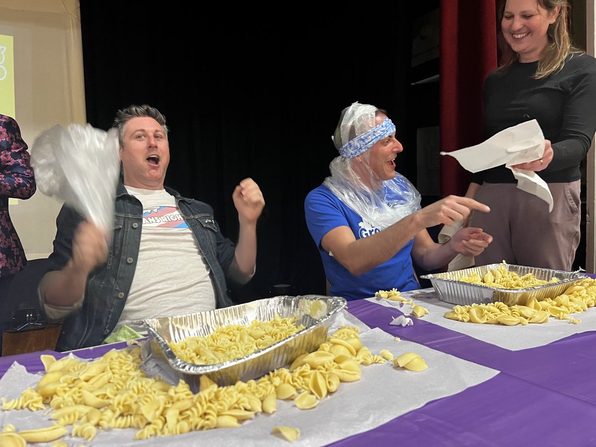 I was delighted to come to the Louisville Youth Group and to be called on stage for the celebrity Spaghetti Spelunking contest. Congratulations to ⁦@ChrisHartmanKY⁩ who got all 8, while I finished in second place with 7. Cc: ⁦@karenforky⁩ and ⁦@Campaign4Carma⁩