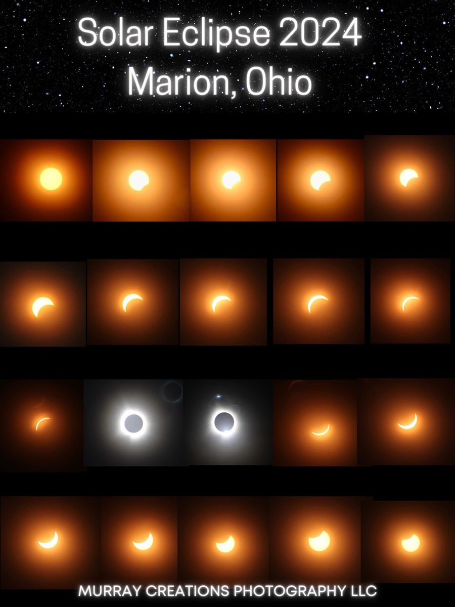 We express our heartfelt appreciation to Sarah Murray for her remarkable photography capturing the different stages of the solar eclipse right here in Marion!