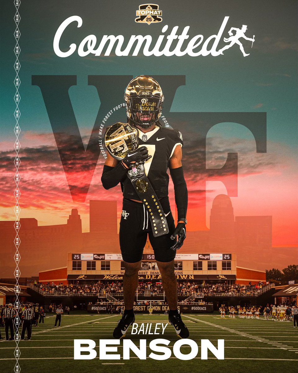 Proud to announce my commitment to Wake Forest University 🎩🙏🏾! @CoachClawson @Glenn_Spencer