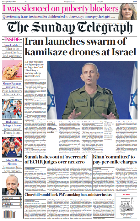 Today's Sunday edition of the @Telegraph. Stay up to date with all the latest here - telegraph.co.uk and on our app.