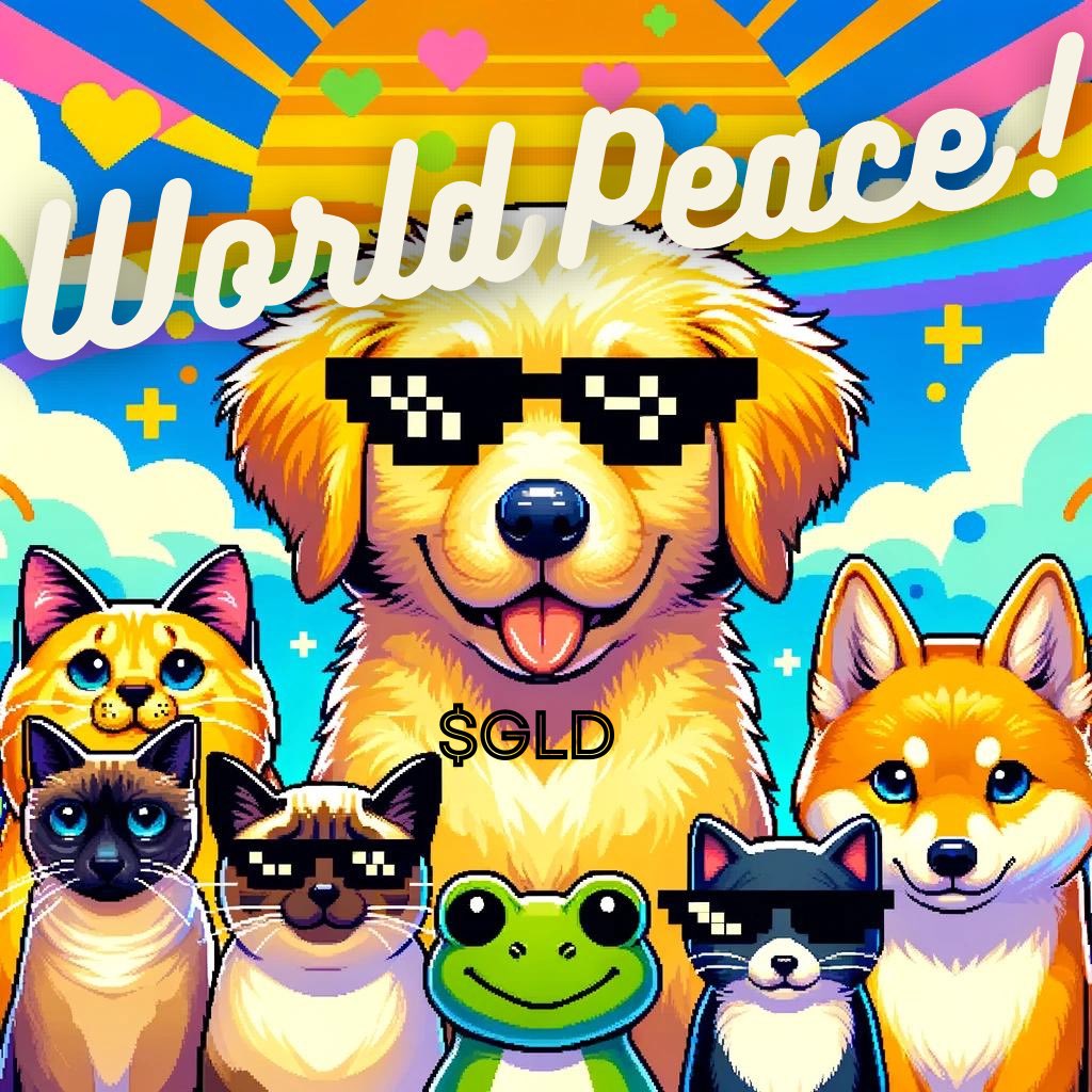 GLDRetriever's tweet photo. @cannabisc_nt $GLD is friends with them all! $Pepe $Brett $Andy $Doge $HBAR $SOL $btc $eth $shib $mochi https://t.co/zK3STO51Kn
