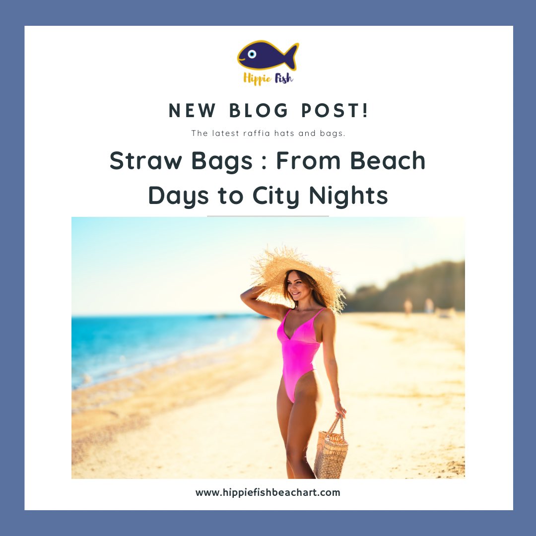 Straw Bags: From Beach Days to City Nights! 
Read our latest blog post here: 

hippiefishbeachart.com/straw-bags/

#strawbags #HandmadeHour #handcrafted #raffiabags #crafting #craftbuzz #bag #beachbags #tote #purse #BAG