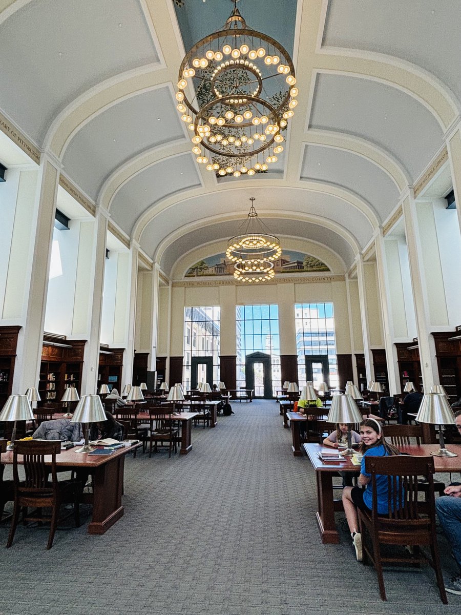 'The Nashville public library has a beautiful Grand Reading Room, and the children's area has a mini-downtown playscape—the skyline of Nashville! My girls, Jane (11) and Samantha (8) like to read in the skyscrapers.' ~Karen Gosnell, Sr. HR Business Partner #NationalLibraryWeek