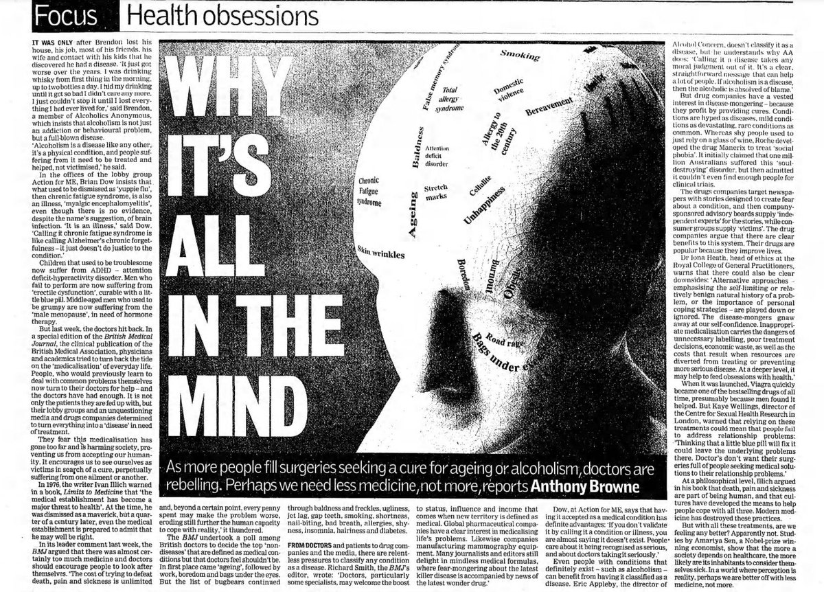 Twenty-two years ago today. The Observer, 14th April 2002. #myalgicencephalomyelitis #myalgice #cfs #cfsme #chronicfatiguesyndrome #mecfs.