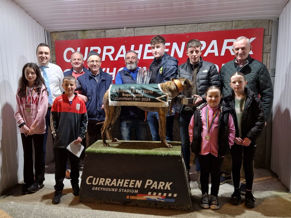 🏆 Road Exile Congratulations to Road Exile, our 2024 Greyhound and Pet World Supersprint winner, owner R.A. Colwell, trainer Pat Buckley and all connections. As always, a massive thank you to Greyhound & PetWorld for their support. #GoGreyhoundRacing #ThisRunsDeep #Cork