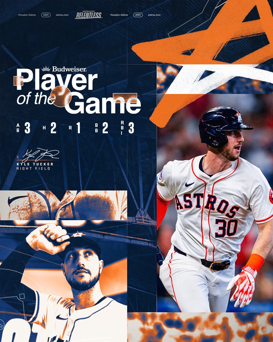 astros's tweet photo. Fit for a King.👑

Kyle Tucker is your @budweiserusa Player of the Game. https://t.co/2bXBgkbfFe