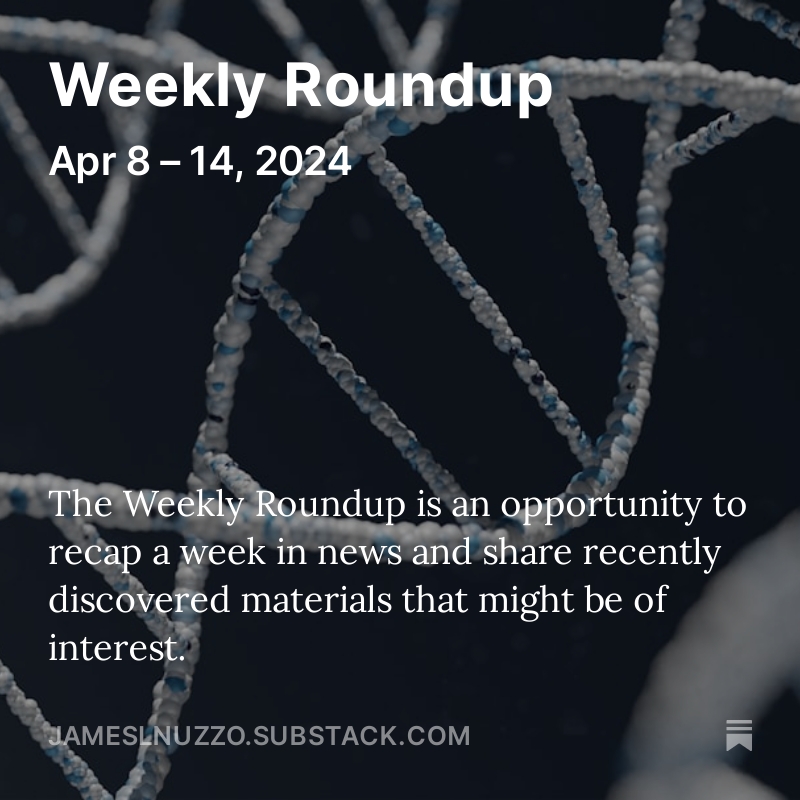 Weekly Roundup at The Nuzzo Letter Topics include: -Academic freedom -Healthy aging -Non-paternity / paternity fraud -Exercise and prostate cancer -Fat social justice 🤡 Link in profile