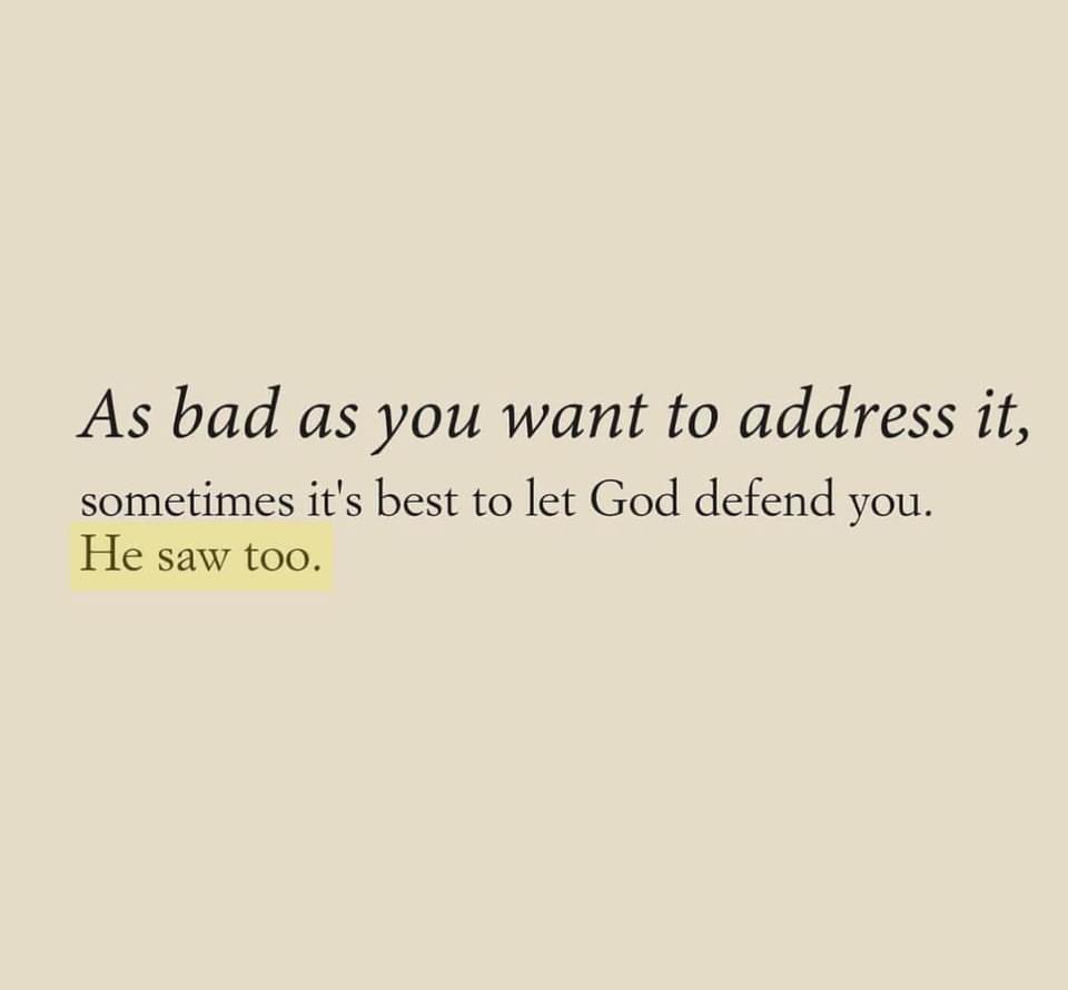 This is hard do when you or your love one is being openly attacked, offended, talked about,lied on ridiculed, etc. 

We will come across times when it is best to sit still and let him move on our behalf. 

Just know we know what’s going on but we choose not 2 engage.

#BetheLight
