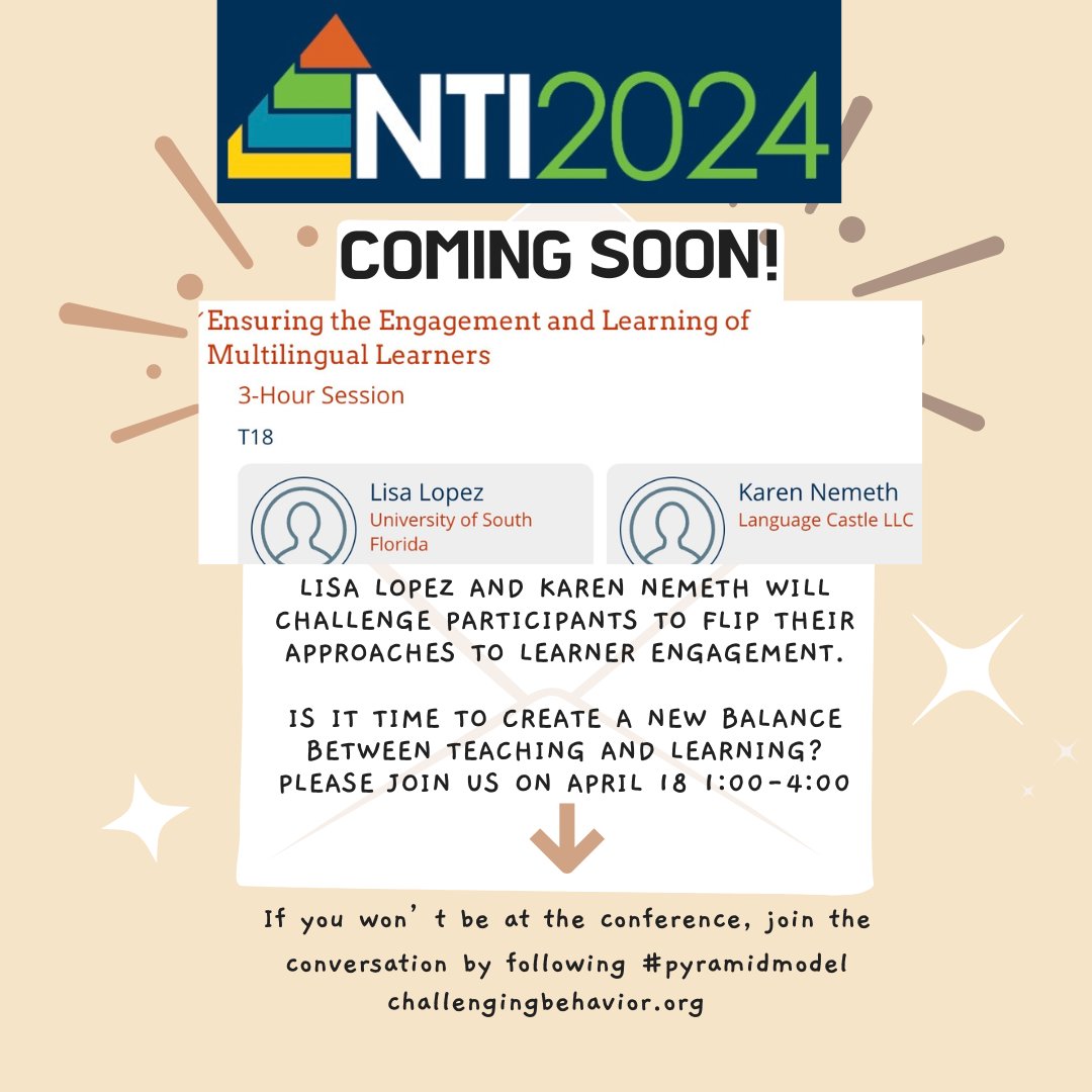 Are you ready to rethink teaching with learner engagement in mind? MLL/DLL research offers surprising insights. Comment if you'll be at #PyramidModel National Training Institute 2024 April 15-19. Hope to see you there!  #UDLchat #Mllchat #earlyed #ece @Lisapsy1