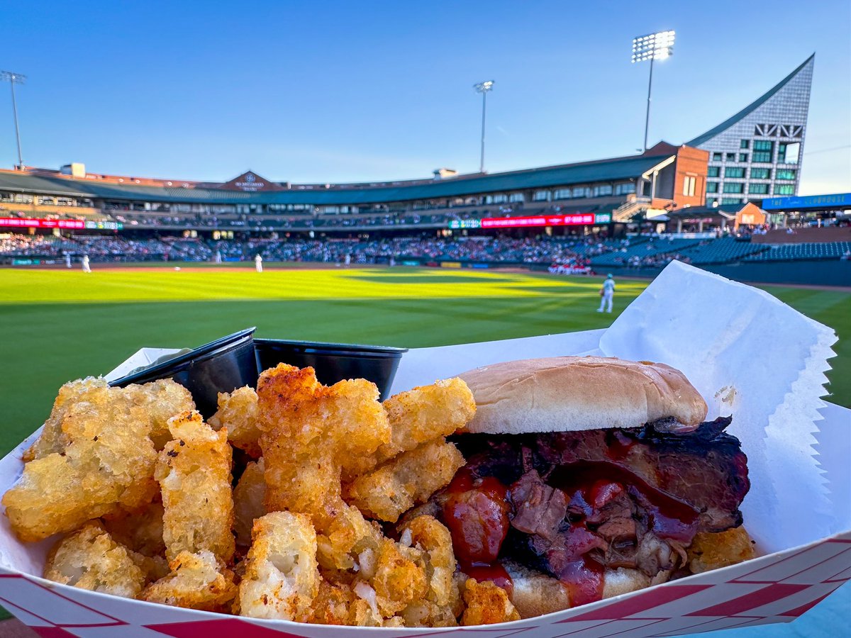Brisket in the outfield @ Louisville Slugger Field tonight. Play ball!