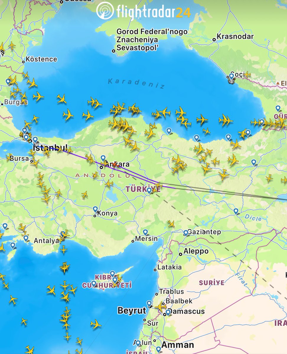 İstanbul’dan kalkıp İsfahan ve Bağdat’a giden iki uçak geri dönüyor. #Savaş #Iran