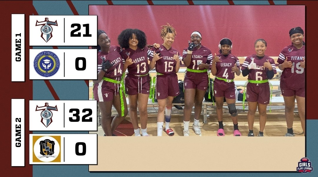 🏉 >> T I T A N S W I N!! << Season 2 got off to a great start for @LegacyFlag22 (2-0), who went undefeated Opening Weekend! @texanscare Great job, way to go ladies!! 👏🏾 @HoustonTexans Girls Flag Football League - 2024 Season.. Let's Goooo!!