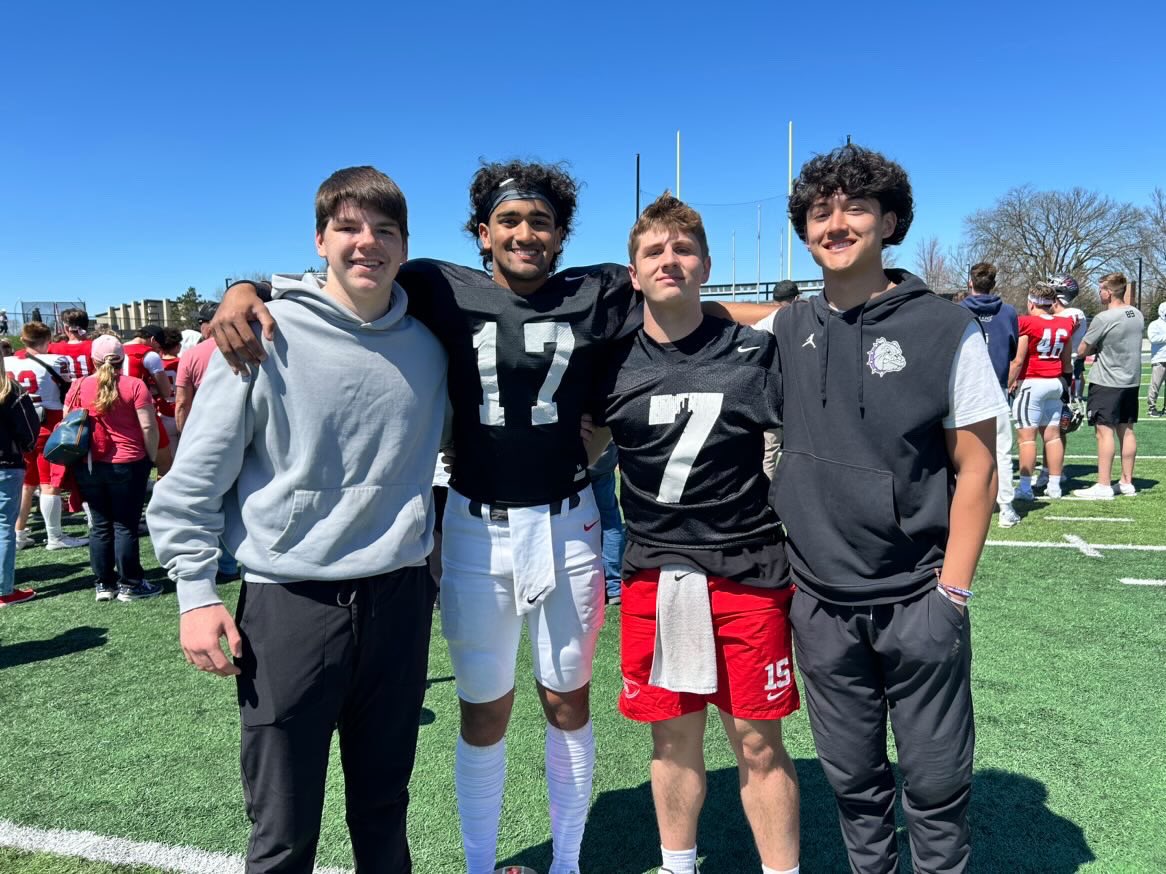 Had a great time today @IWUWildcats spring game. Thanks again to @Coach_Rode and @travispalmer7_ for the invite! Excited to be back up this summer! @Coach_Cush @CoachTurnquist @ZionsvilleFB @xfactorQB @CoachYoungXFQB @Redrhino8269 . Great to see @_arj1_ and @KyleAntoine4