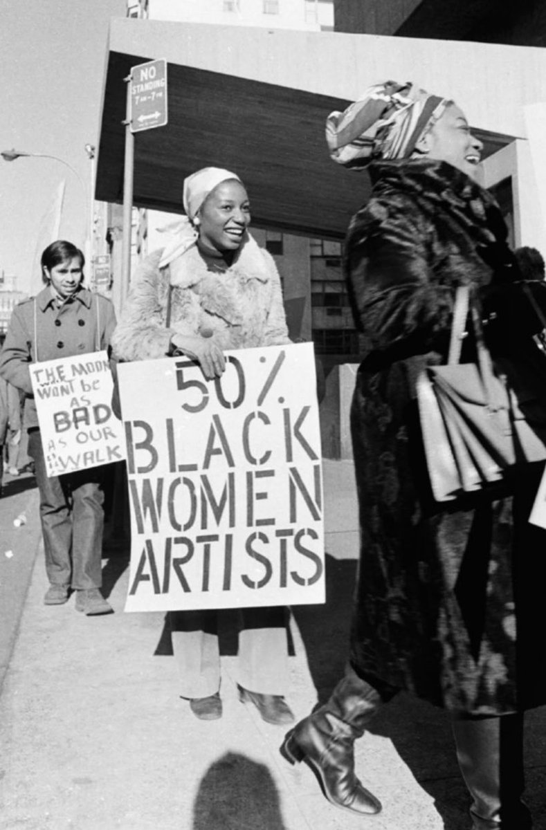 Faith Ringgold’s 1971 protest in front of the old Whitney Museum w/ the Black Emergency Cultural Coalition was a pushback against the institution’s questionable practices. 46 yrs later, her work inspired by being called a ni**er at that protest would be displayed @ the Whitney 🙃