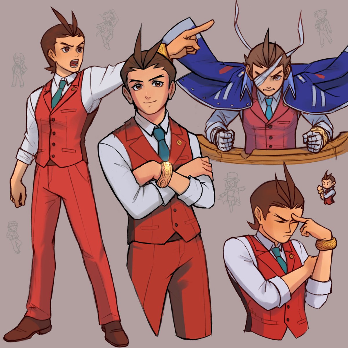 Skeymenix's tweet photo. Lot of Apollo Justice 
and some small extra Chara I drew just for fun jbjfbj #aceattorney #apollojustice https://t.co/EQYbH7ZmTz