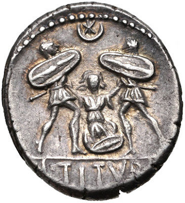 OnlineCrsLady's tweet photo. today's proverb is more associated with the Roman world than the Greek:
Φιλεῖν μὲν προδοσίαν, προδότην δὲ μισεῖν.
To love the treachery and hate the traitor.

Like the treacherous Tarpeia of Rome!
details plus more #GreekProverbs:
https://t.co/oyVsSf9zUb

the traitor Tarpeia: https://t.co/r4QwV7u09h