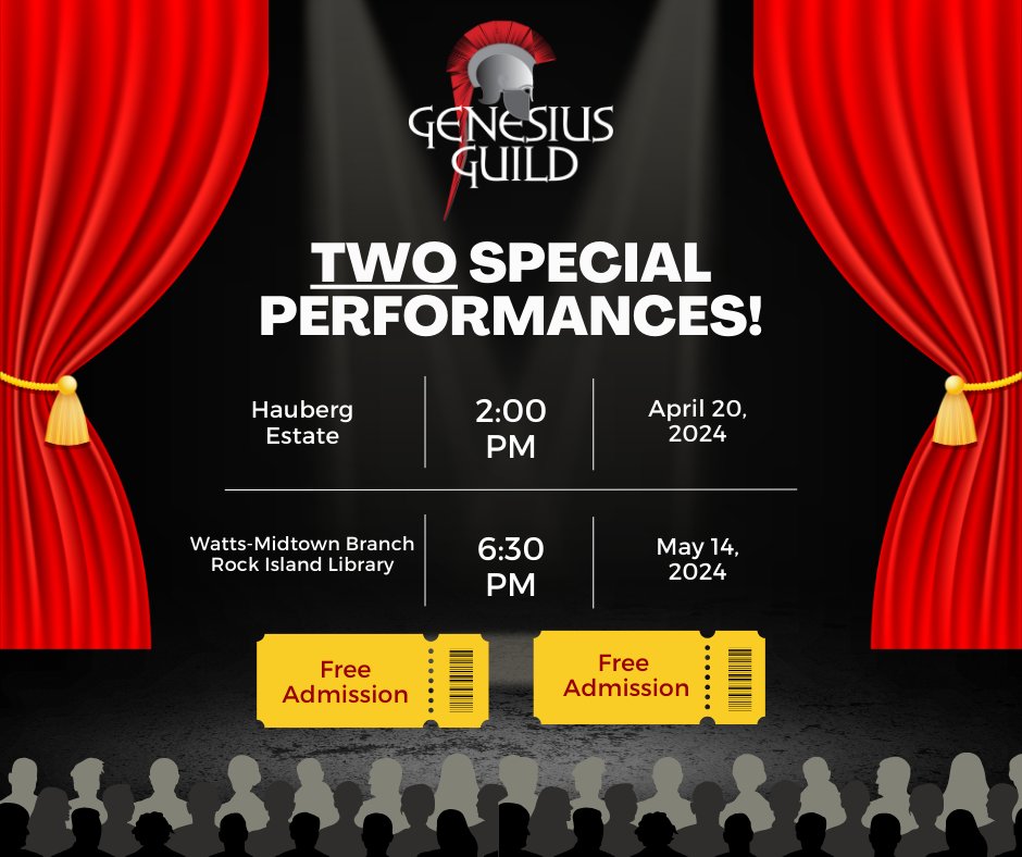 Upcoming events!! Mark those calendars for two preseason performances of Shakespeare's Life in His Works. It's a great mini show, at a couple of fun venues!