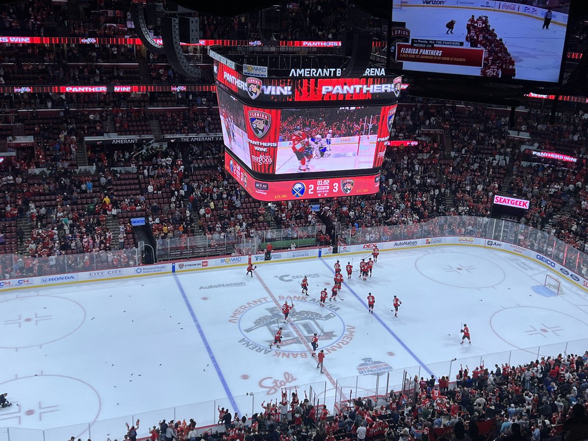 Sam Reinhart wins it in overtime — goal number 55 FINAL: Panthers 3 Sabres 2 Florida will start the first-round of the playoffs at home