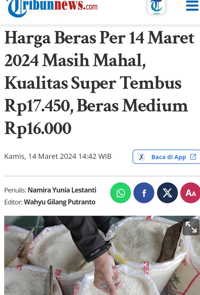 Goblog ga usah dipamer Kalo harga gabah rendah, petani itu dapet untung dr mana? Walau gabah rendah, rakyat jg ga nikmati harga beras turun Kenyataan di pasar beras tetep mahal