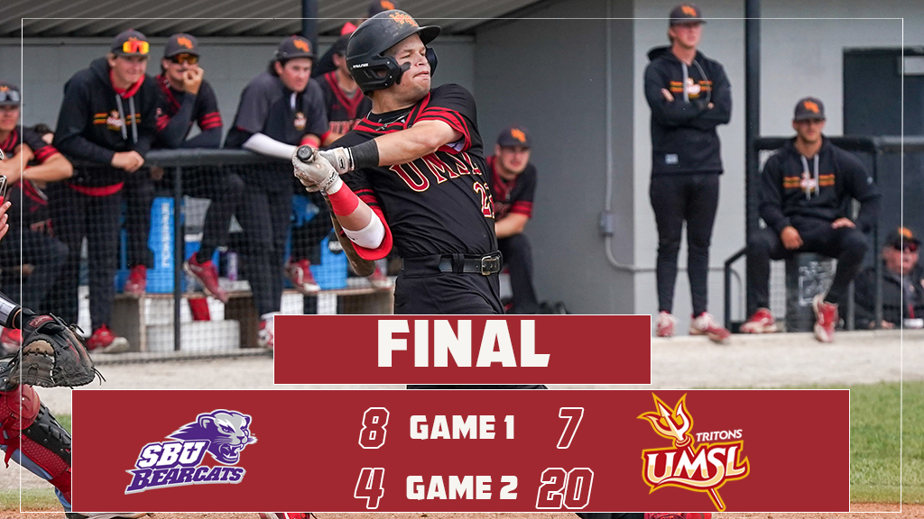 .@UMSLBSB picks up a split at SBU on Saturday. Barrett Rose was 7-8 in the DH with 5 RBI and 5 runs scored #GLVCbase #FeartheFork🔱#tritesup🔱