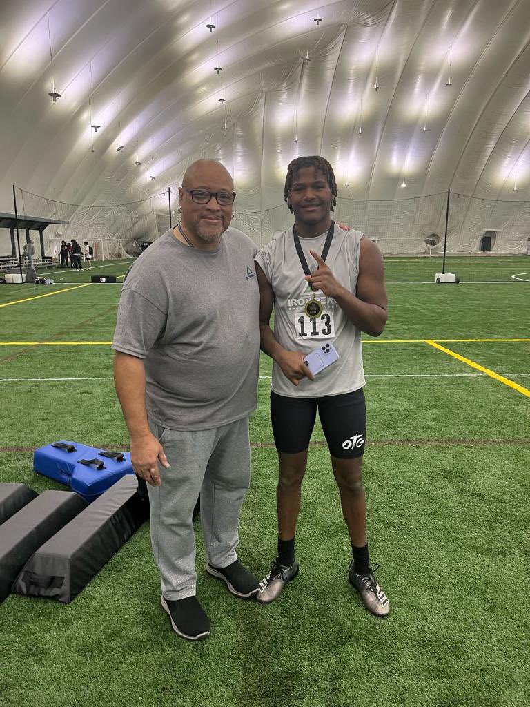 S/o to @garrettshea1 for hosting a great combine event at @IronPeakSE today! Rising senior Elian Salazar came home with the DLine MVP award!