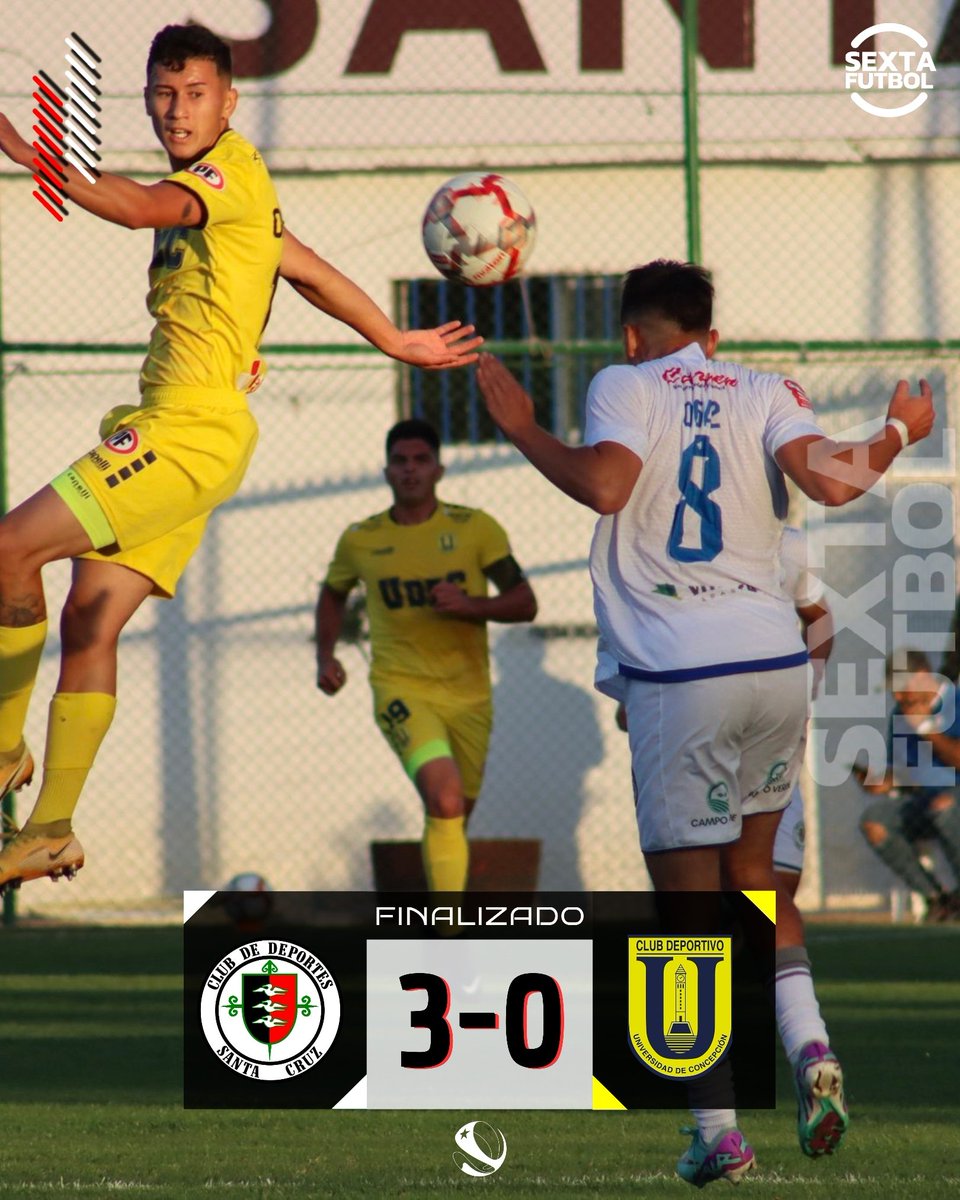SextaFutbol's tweet photo. #Ascenso 🔴🏆 Goleada Unionista en el Joaquín Muñoz García.

El conjunto de Hernán Peña, dominó las acciones del partido y consiguió tres vitales puntos.

29' ⚽ Leandro Barrera
60'⚽ Mathias Santos
63'⚽ Cristóbal Muñoz

@DeporSantaCruz 3-0 @futboludec https://t.co/OLFRxO8wvn